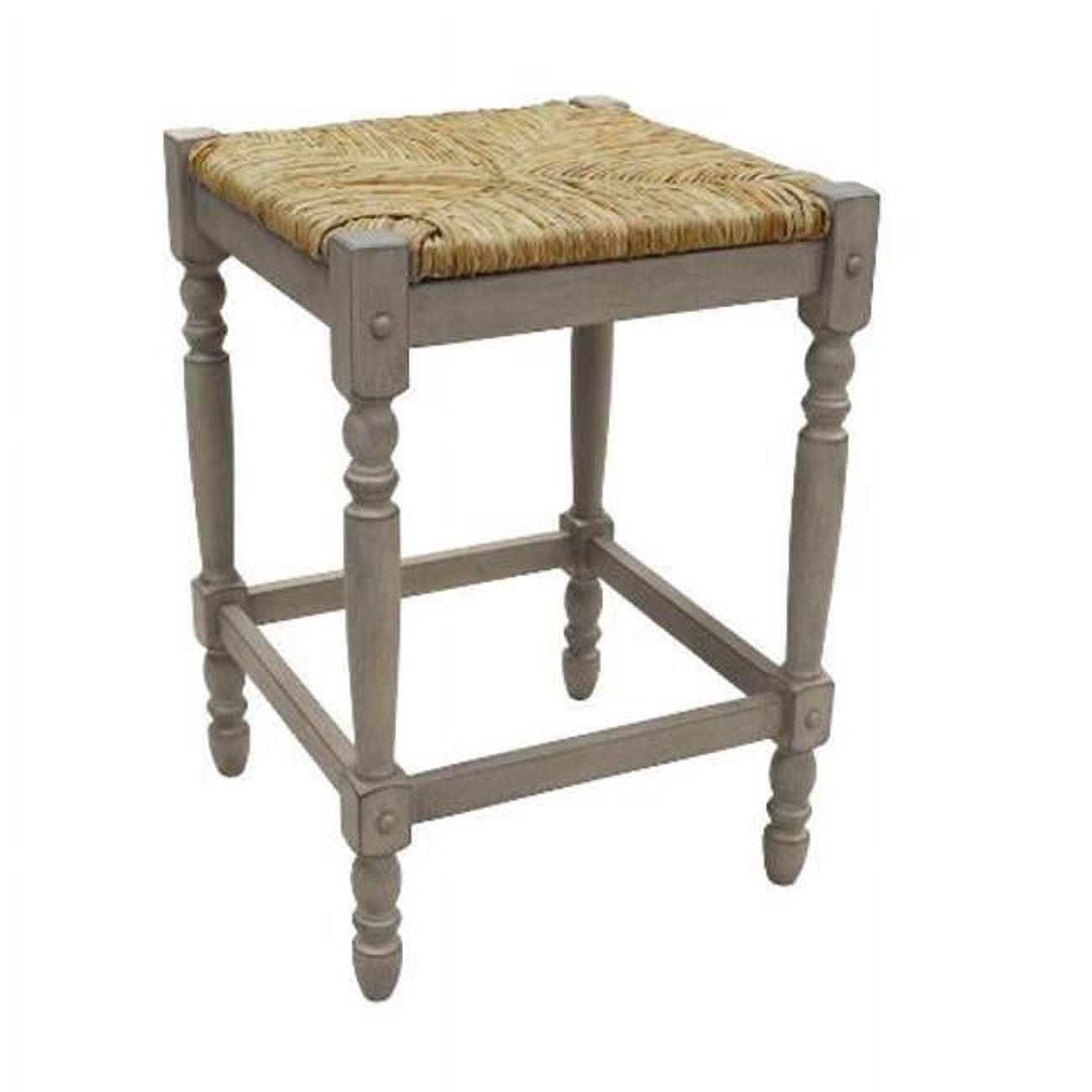 Weathered Gray Backless Wood Counter Height Stool