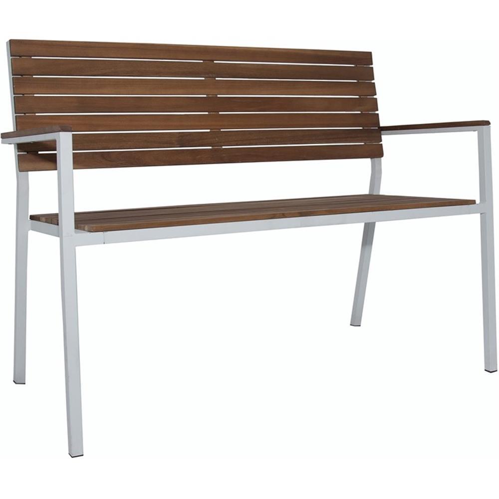 Carolina Classics Braylee Metal and Wood Outdoor Garden Bench in Oil