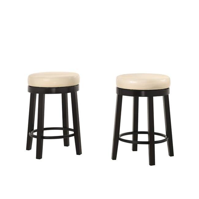 Carolina Classics Era Swivel 24" Counter Stool in Cream and Espresso (Set of 2)
