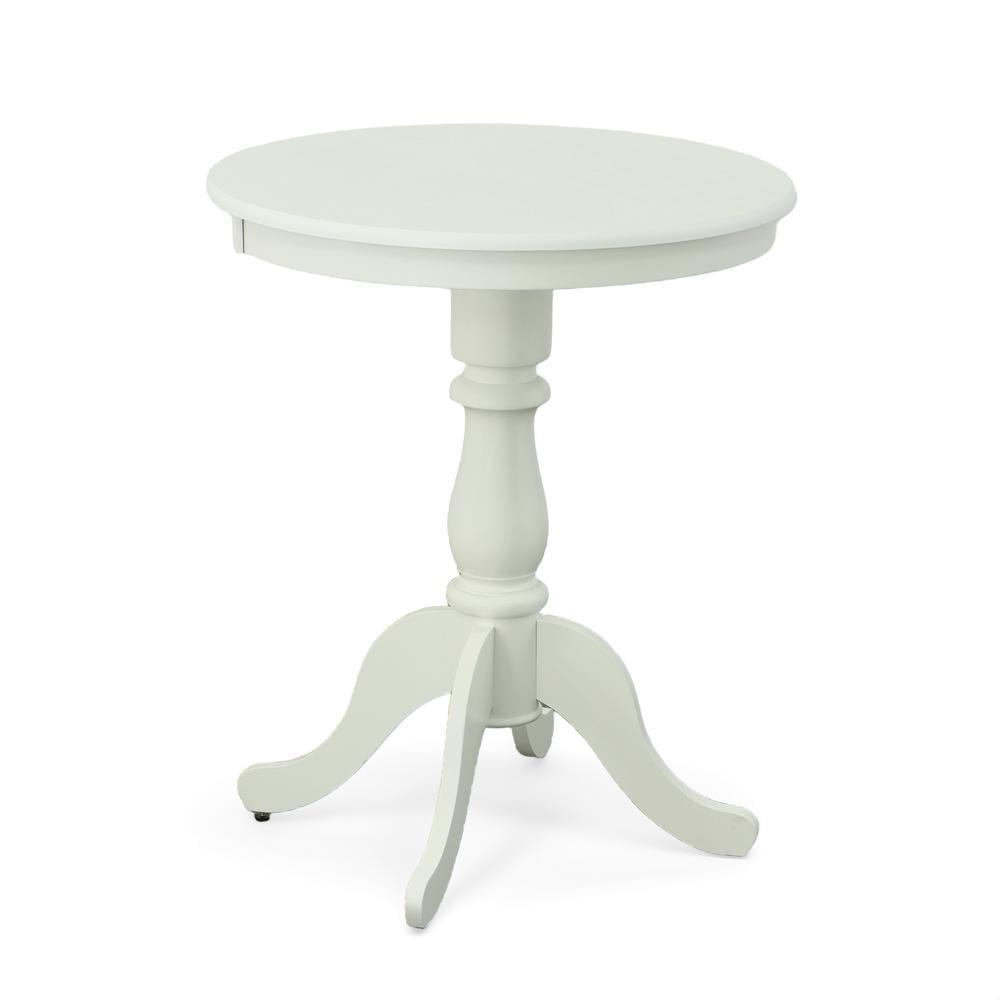 Carolina Living 30" Salem Round Pedestal Bar Table White: 36" High, MDF & Wood Veneer, Mid-Century Modern