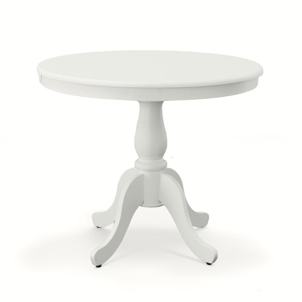 Carolina Classics Fairview 36" Round Pedestal Dining Table in White