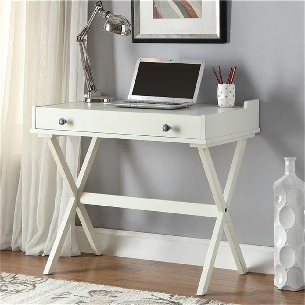 Carolina Living Linnea Flip Top Desk Antique White – : Cork Board, Laptop Storage, Scandinavian Style