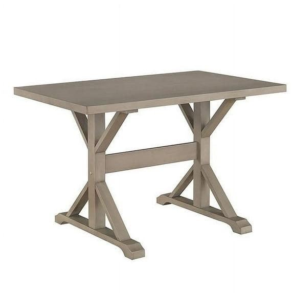 Carolina Living 48" Florence Trestle Dining Table Weathered Gray: Mid-Century Modern, MDF & Wood Veneer, Seats 4