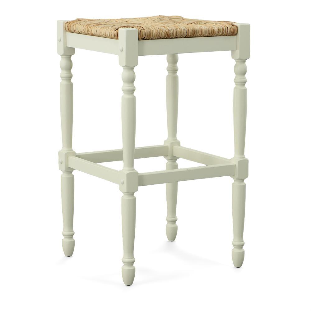 Covington Classic White Wood 29" Rustic Farmhouse Bar Stool