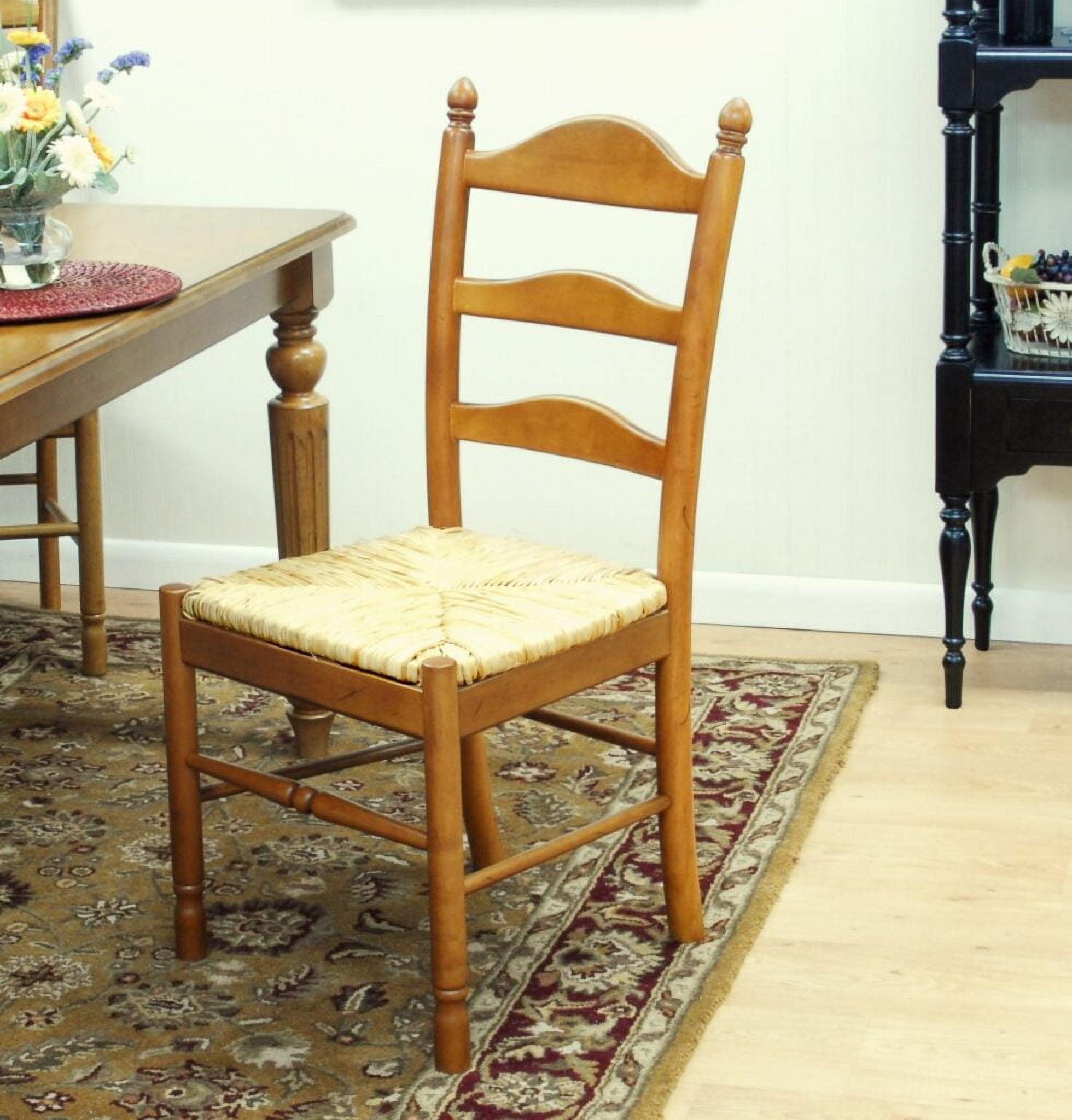 Carolina Living Aurora Rush Seat Dining Chair English Pine and Table: Woven, Ladder-Back, Wood Frame