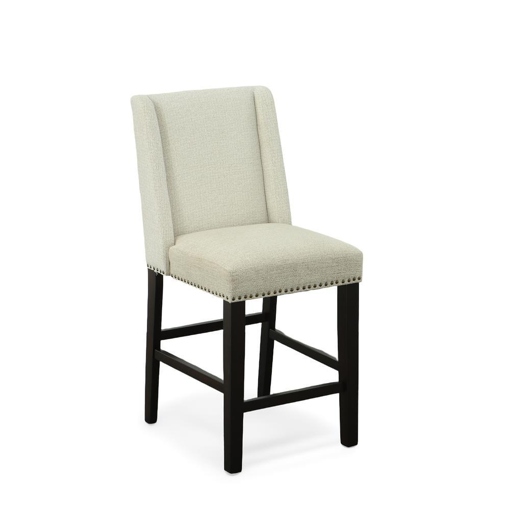Carolina Living Set of 2 24" Laurant Counter Height Barstools with Nailhead Trim & Footrest