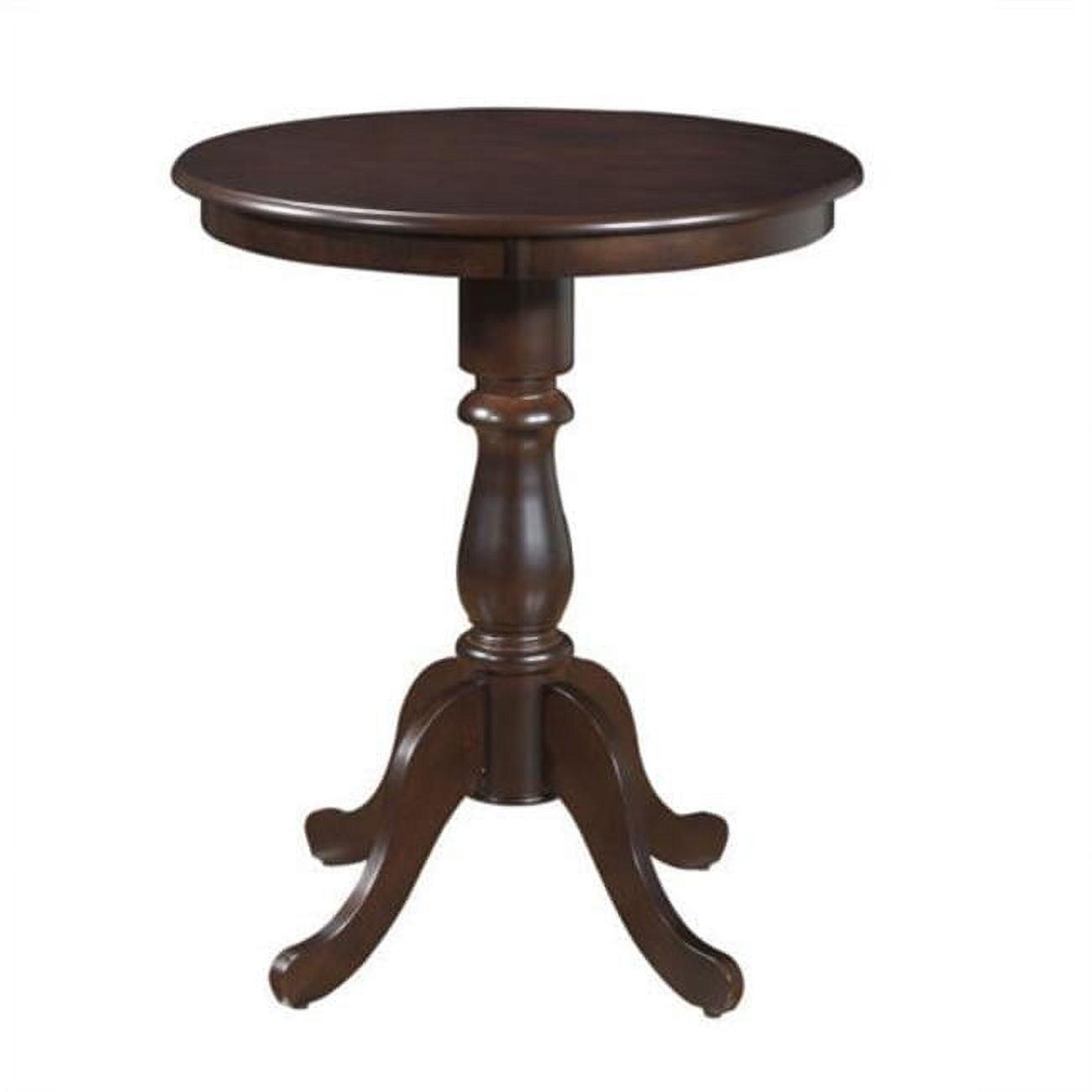 Carolina Living 30" Salem Round Pedestal Bar Table Espresso: MDF, Rubberwood, for 2