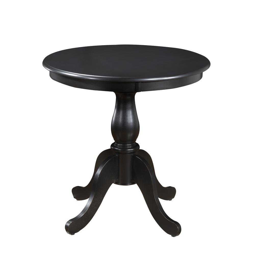 Carolina Living 30" Salem Round Pedestal Dining Table Black: Rubberwood, MDF, Non-Extension