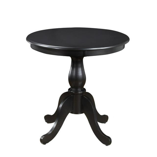 Carolina Living 30" Salem Round Pedestal Dining Table Black: Rubberwood, MDF, Non-Extension