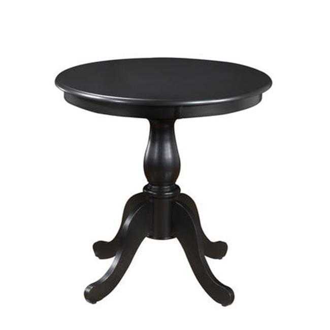 Carolina Living 30" Salem Round Pedestal Dining Table Black: Rubberwood, MDF, Non-Extension