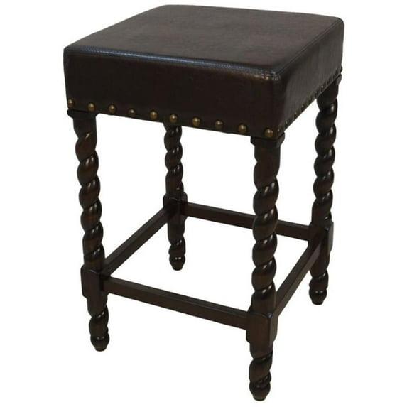 Carolina Living 24" Cadmus Counter Height Barstool Espresso and Table: Upholstered Vinyl, MDF Legs, Foam Fill