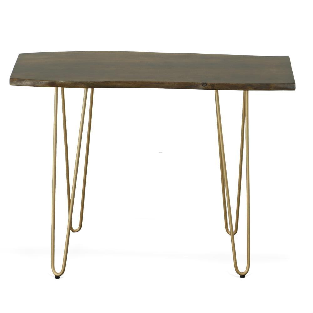 Carolina Classics Seti Live Edge Console Table in Elm and Gold