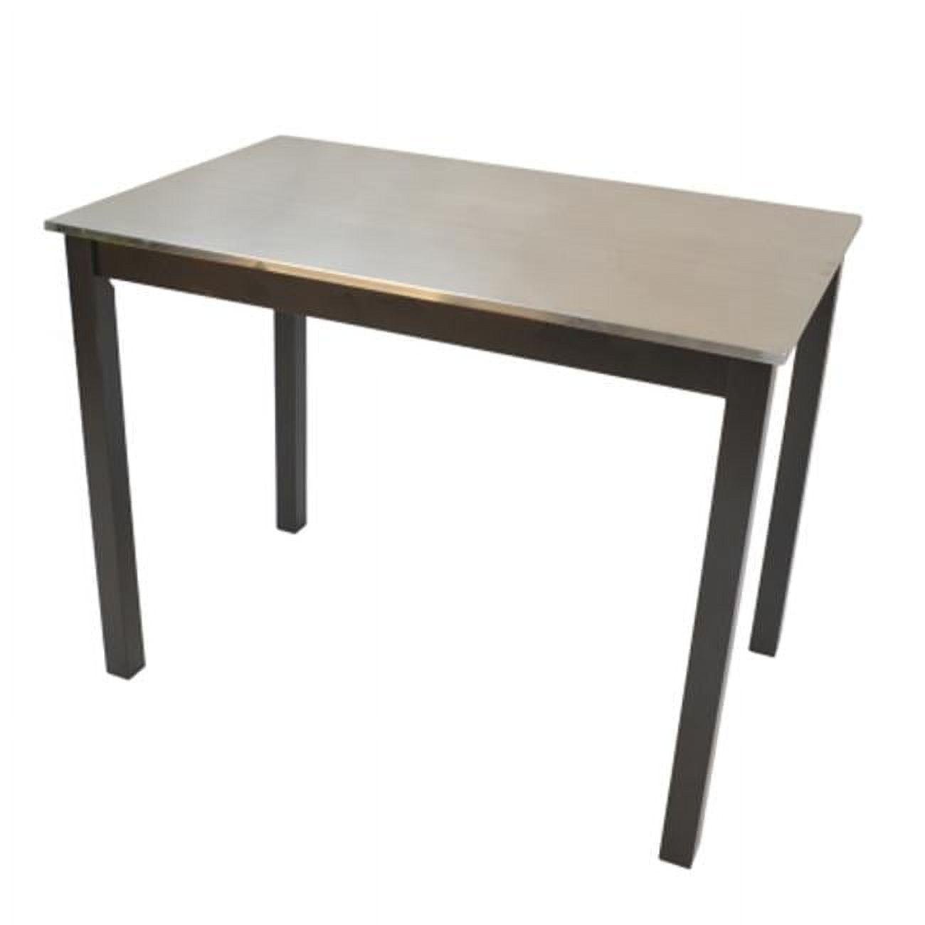 Martin Black Wood Counter Height Table with Stainless Steel Top