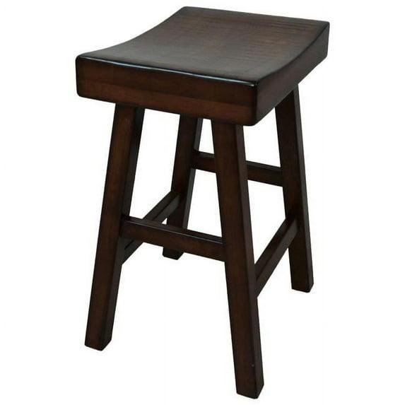 Carolina Living 24"Levi Counter Height Barstool Espresso Brown and Table: Solid Wood, Backless