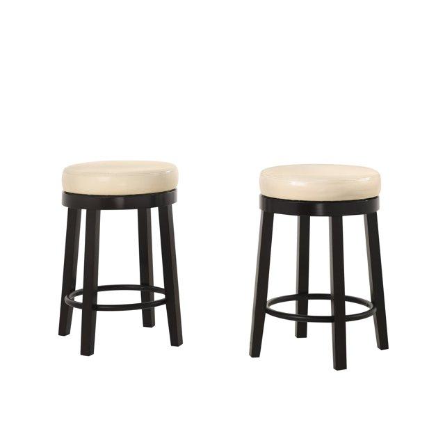 Carolina Cottage Emerson Swivel 30-inch Bar Stool, Set of 2 - N/A Cream/ Espresso Bar Height