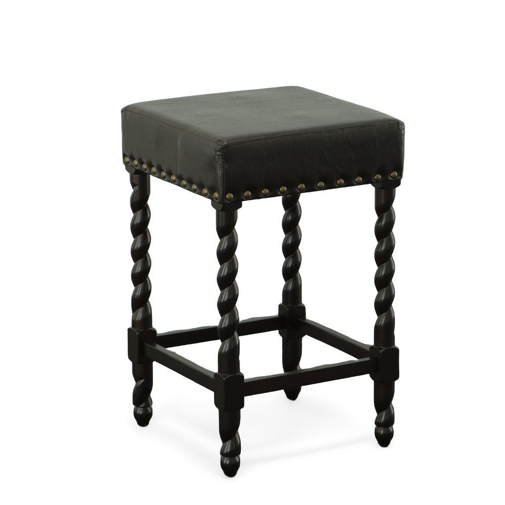 Carolina Living 24" Cadmus Counter Height Barstool Espresso and Table: Upholstered Vinyl, MDF Legs, Foam Fill