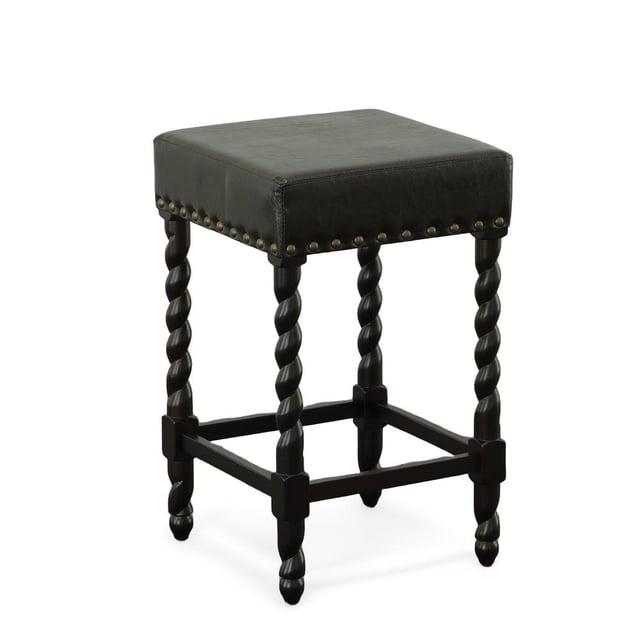Carolina Living 24" Cadmus Counter Height Barstool Espresso and Table: Upholstered Vinyl, MDF Legs, Foam Fill