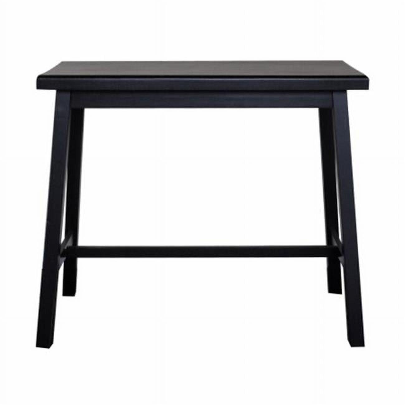 Antique Black Solid Wood Rectangular Counter Height Bar Table