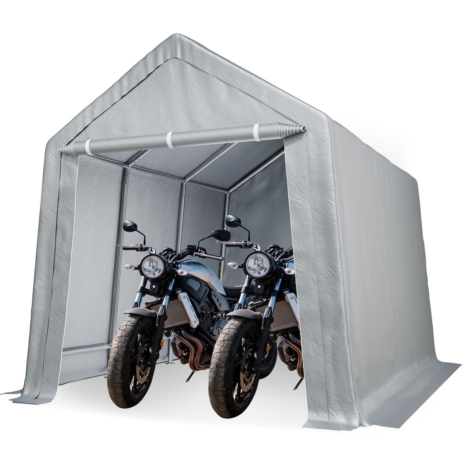 babevy Durable Canopy Carport With Storage Shed - Roll-Up Zipper Door in , 103.92" H x 96" W x 168" D