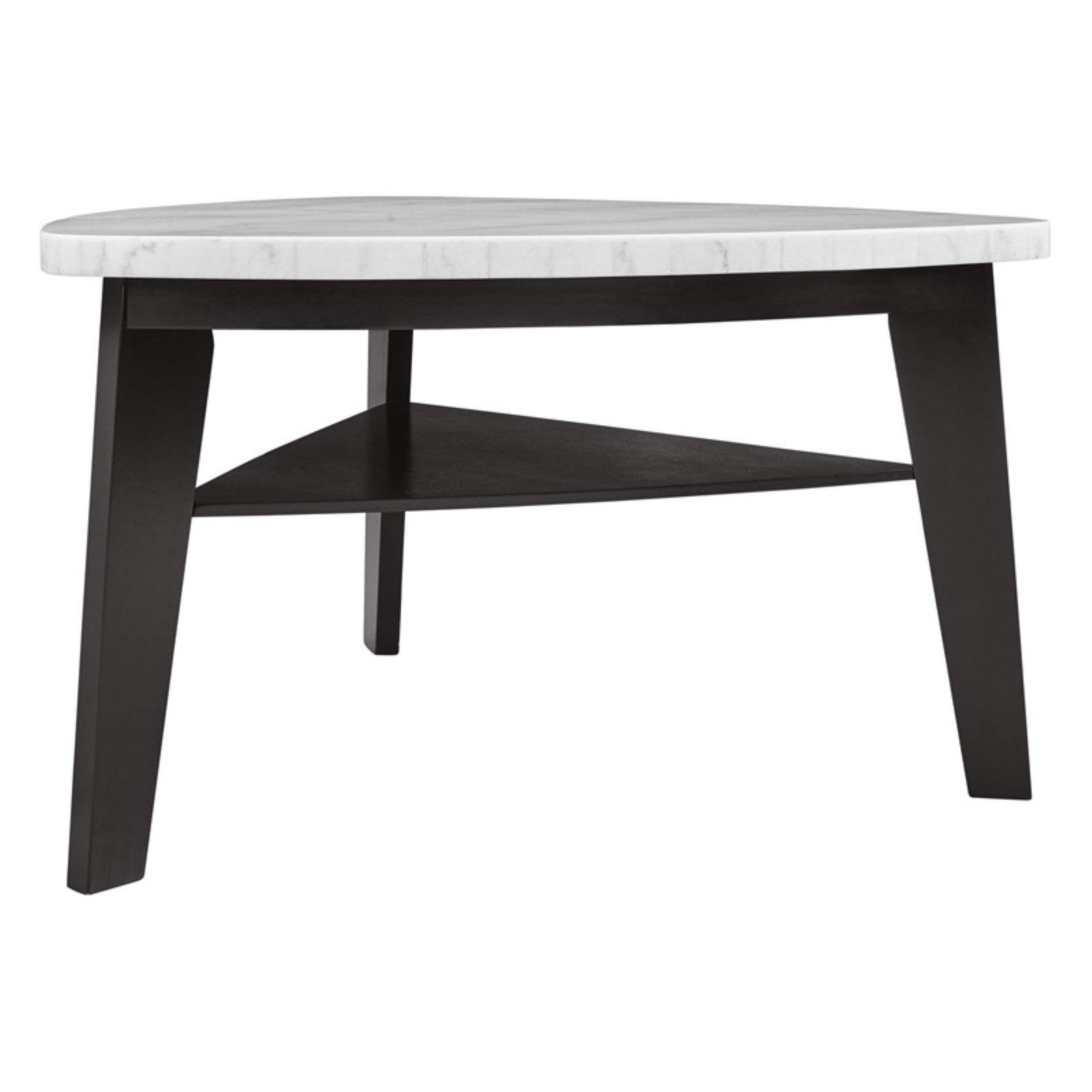 Carrara Marble Top Counter Height Table White/Black - Steve Silver Co.