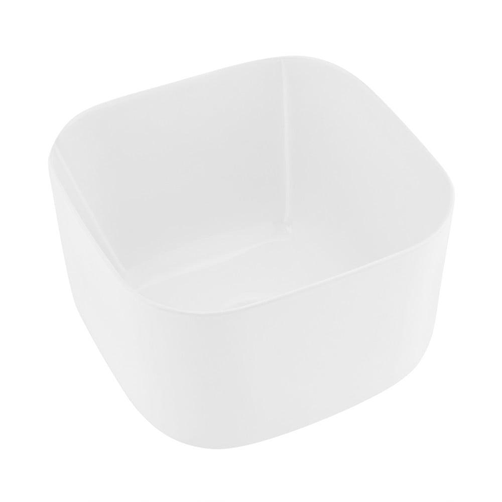 Carre 14.5" White Ceramic Square Vessel Sink