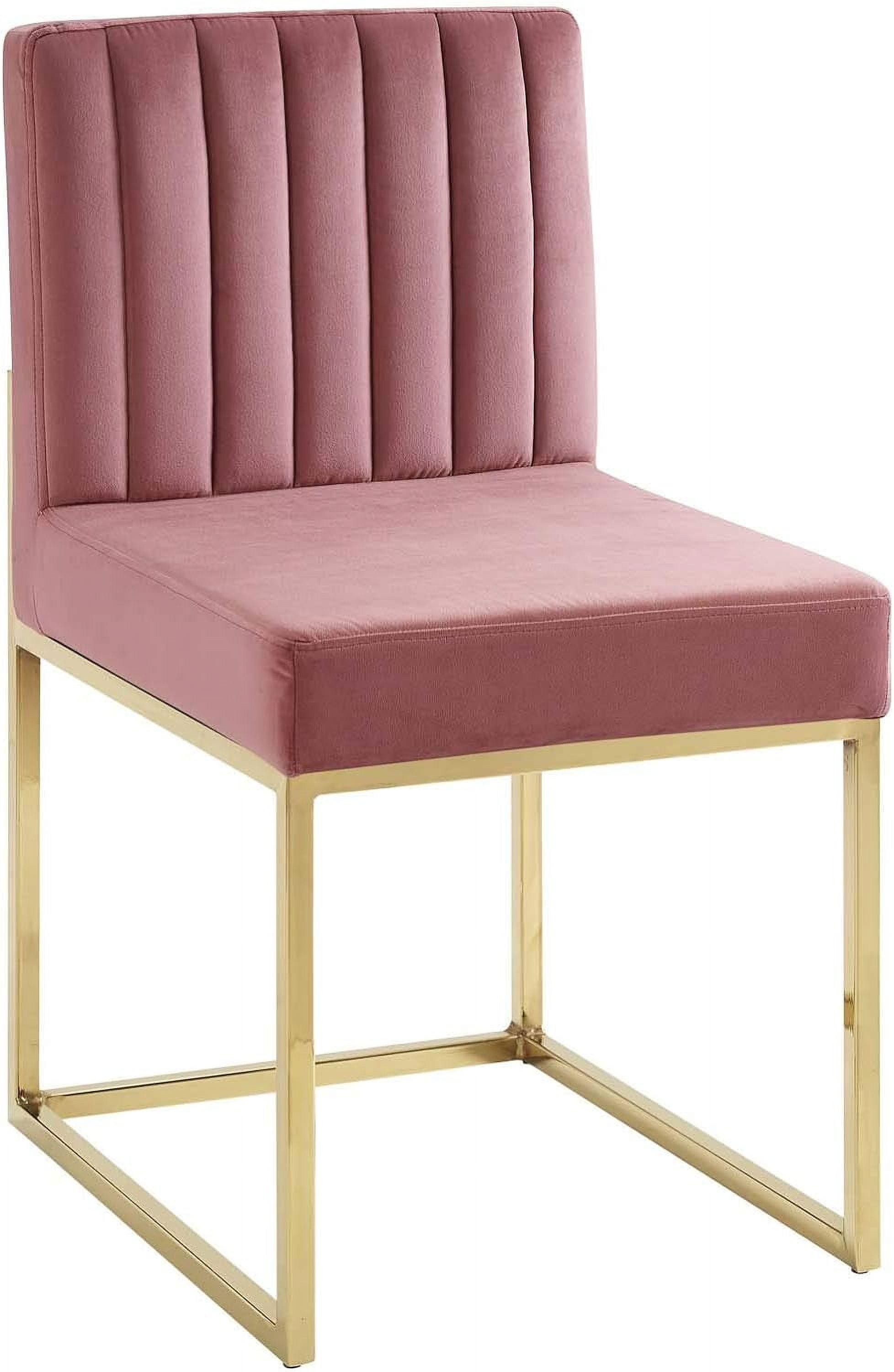 Carriage Channel Tufted Sled Base Performance Dining Chair, Dusty Rose