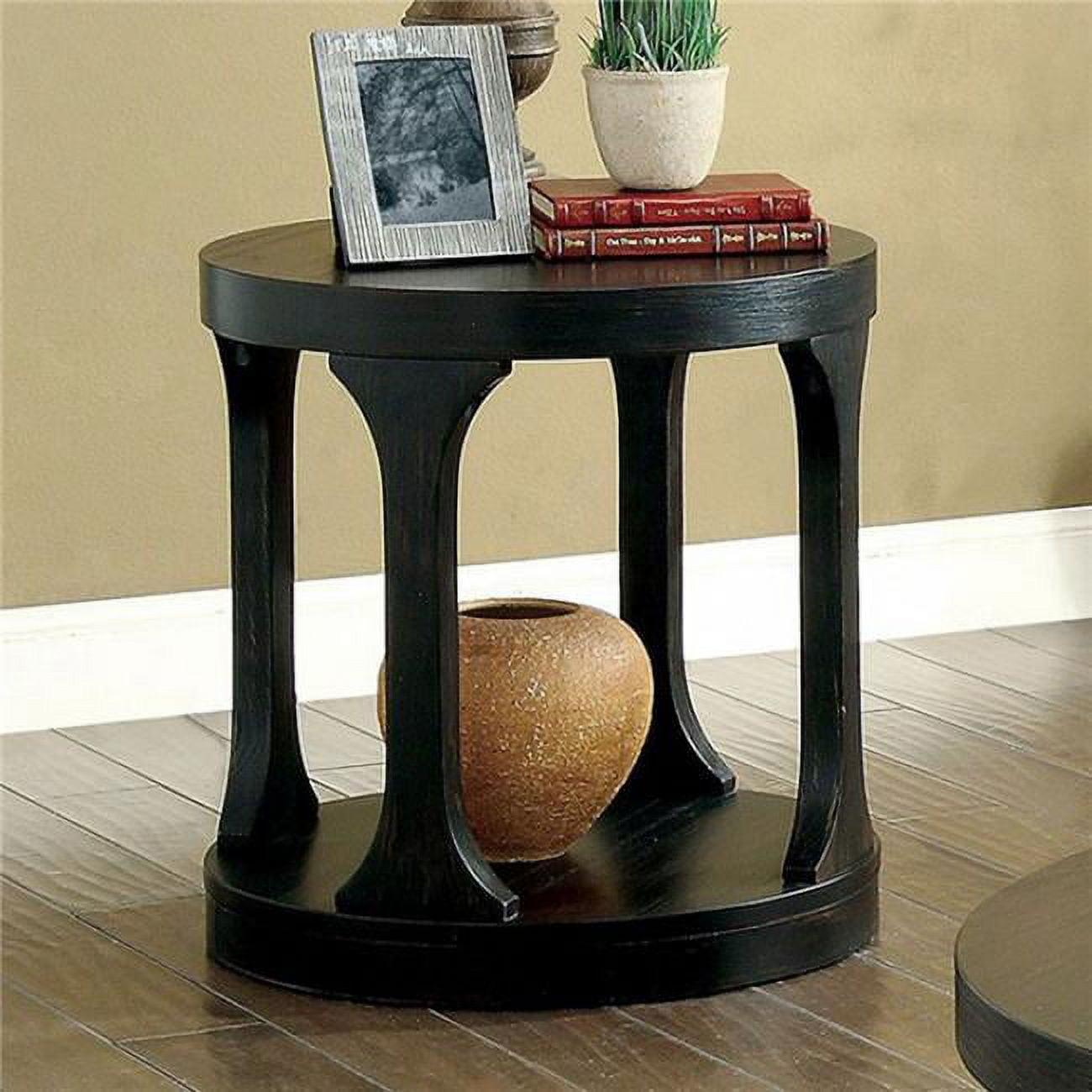 Carrie Transitional End Table, Antique Black