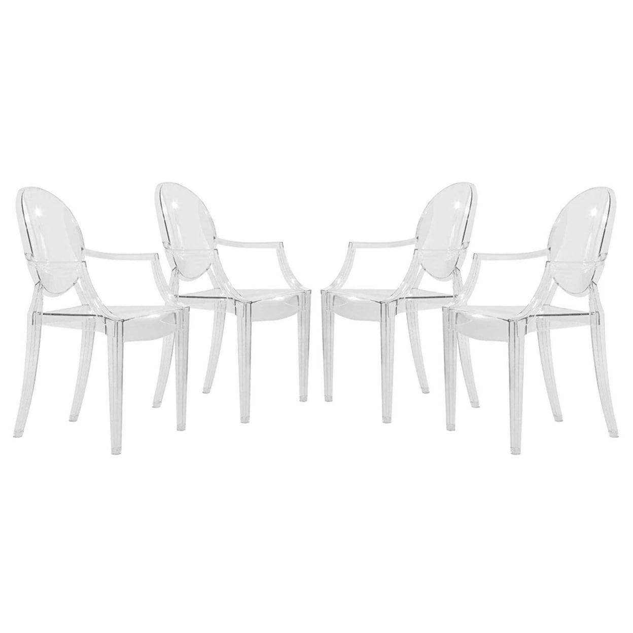 Carroll Clear Acrylic Stackable Dining Chairs, Set of 4