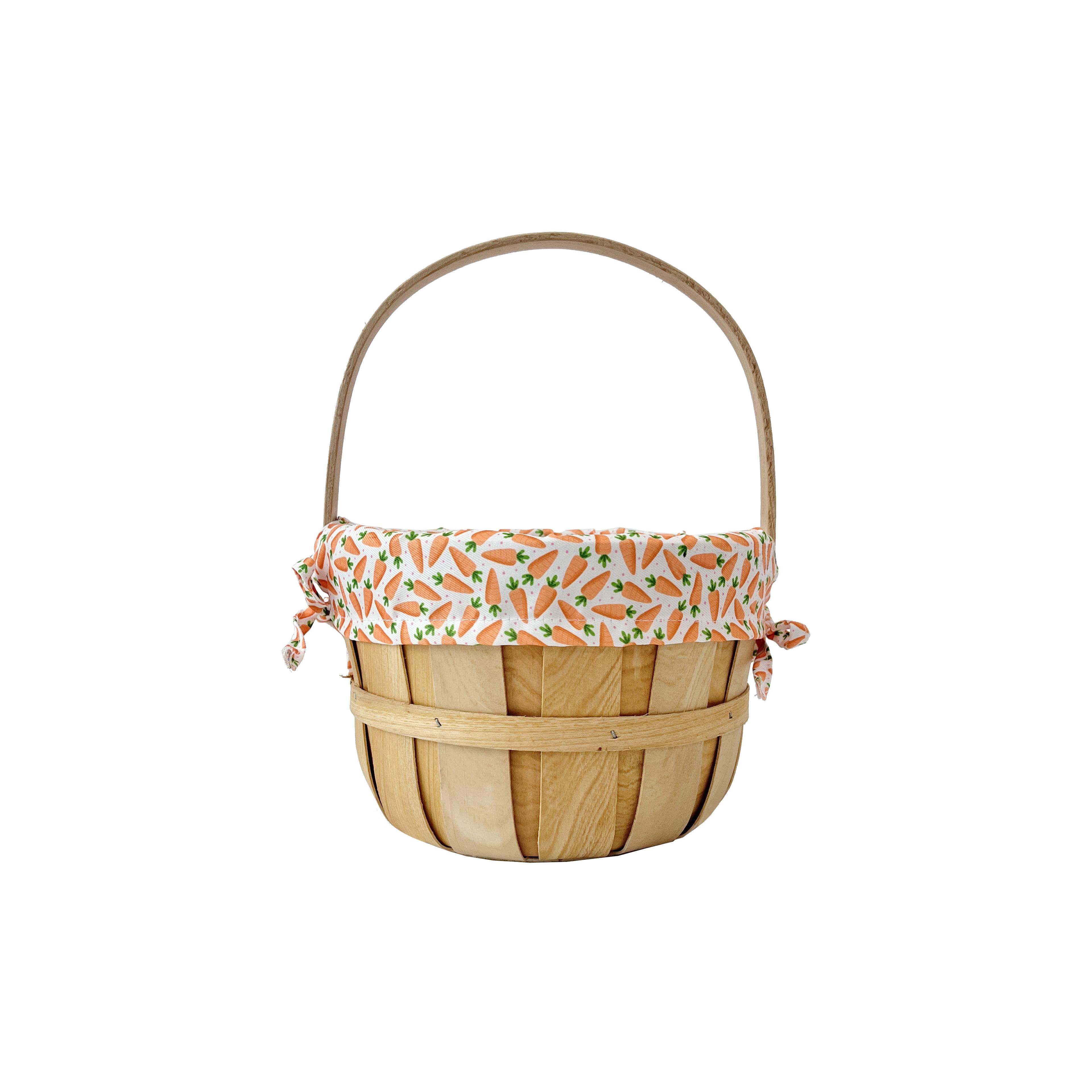 Carrot Fabric Lined Chipwood Easter Basket by Ashland® - Easter Décor for the Home