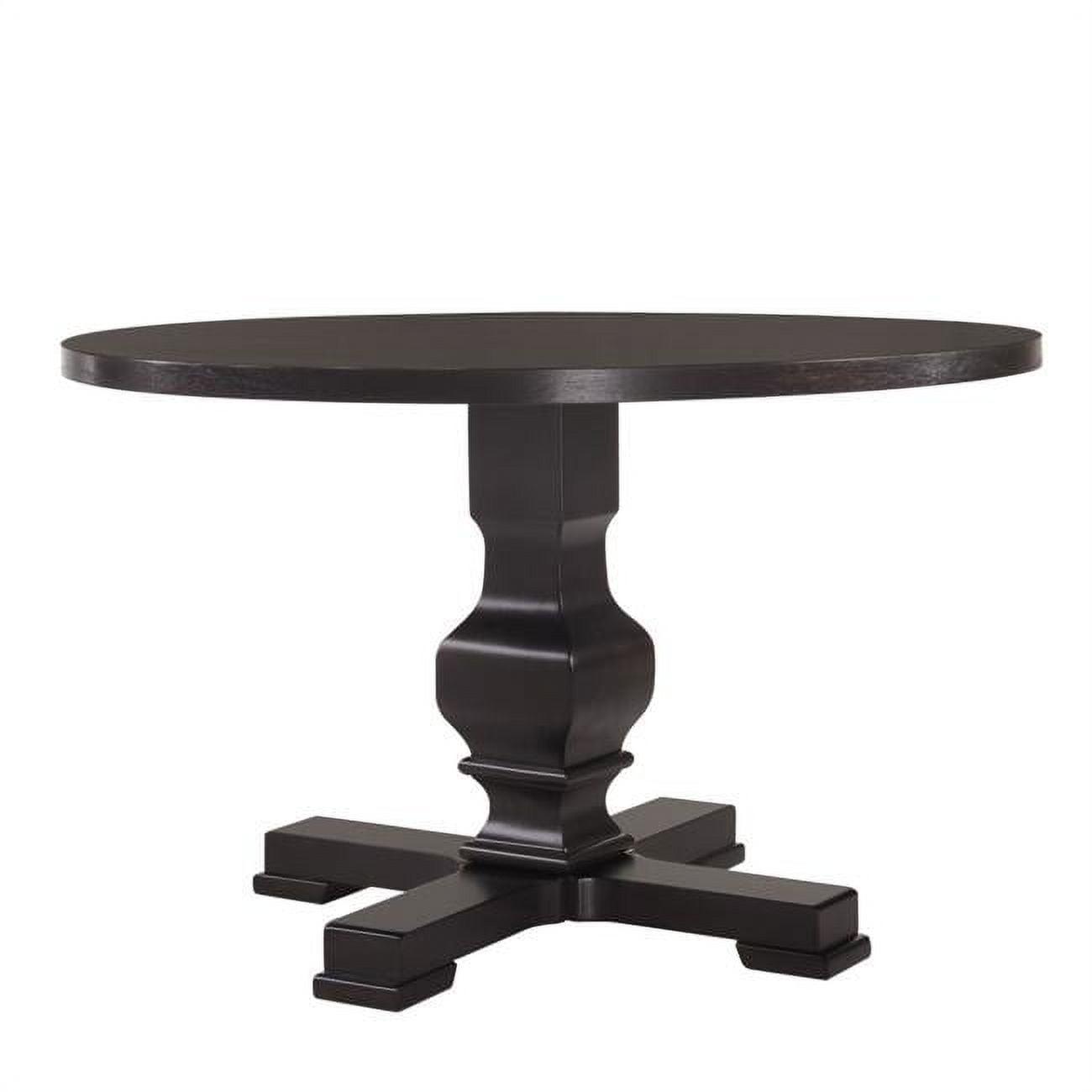 Charleston Espresso Round Wood Pedestal Dining Table