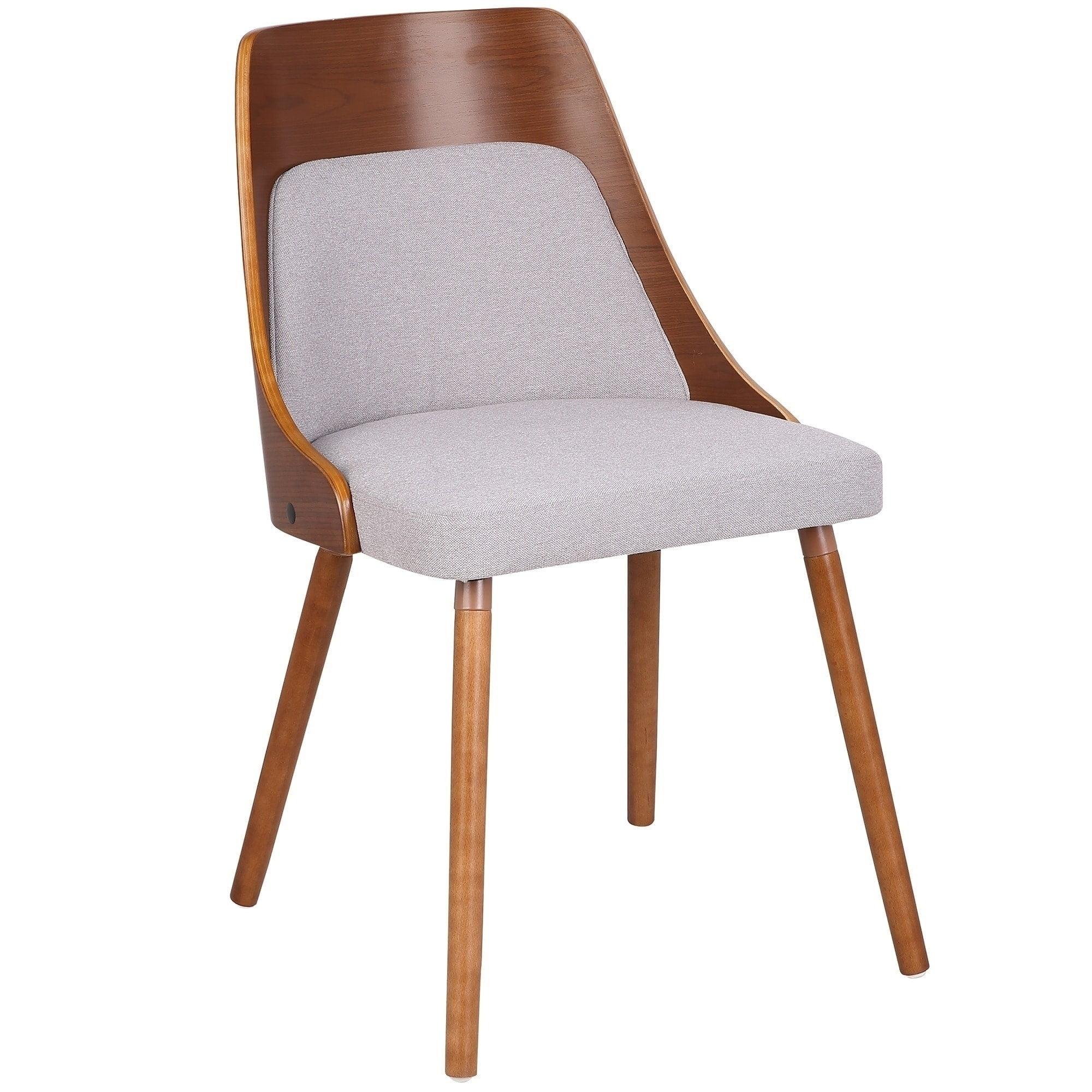 Carson Carrington  Vallemala Walnut and Fabric Dining Chair - N/A Accent Chairs, Dining Chairs Grey Polyester, Foam