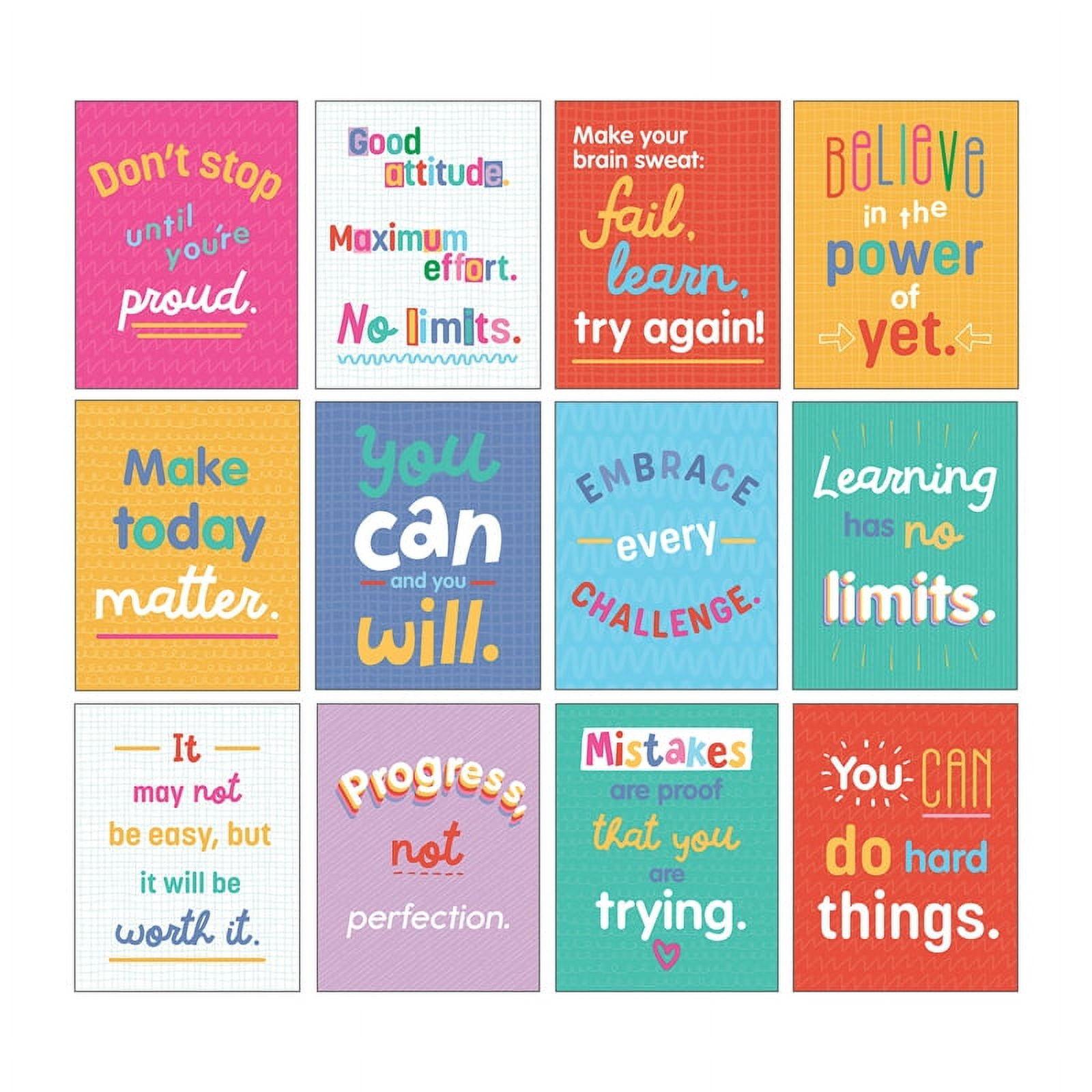 Colorful Motivational Growth Mindset Quotes Mini Posters Set