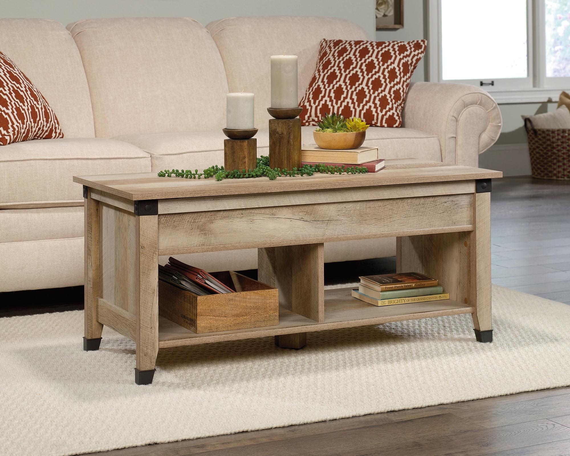 Lintel Oak Rectangular Lift-Top Coffee Table with Storage