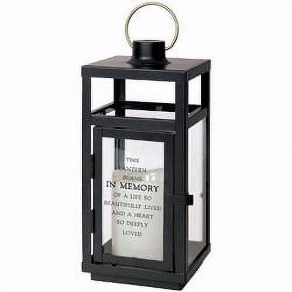 Black Metal Flameless LED Memorial Lantern