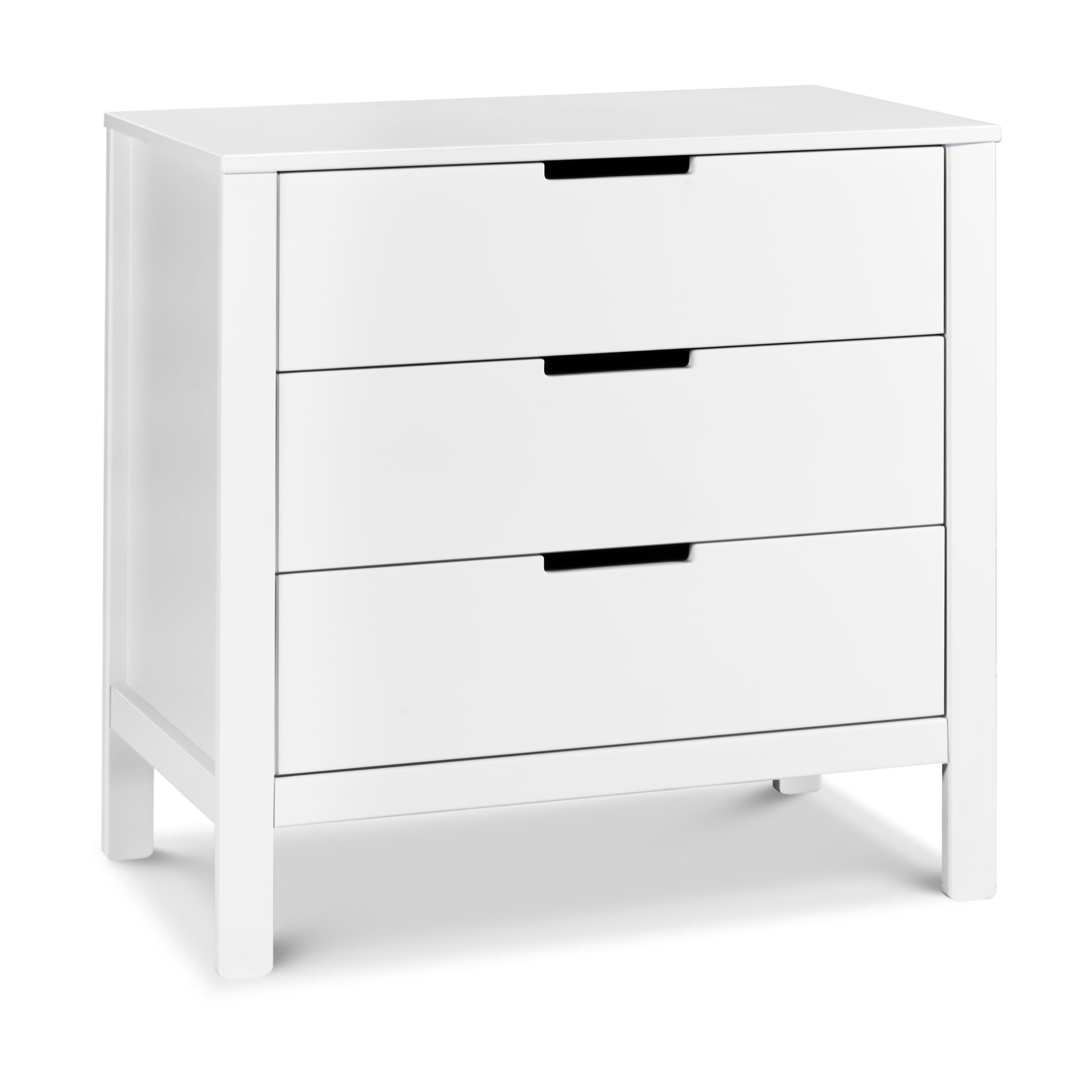 Colby Modern White 3-Drawer Nursery Dresser with Soft Close