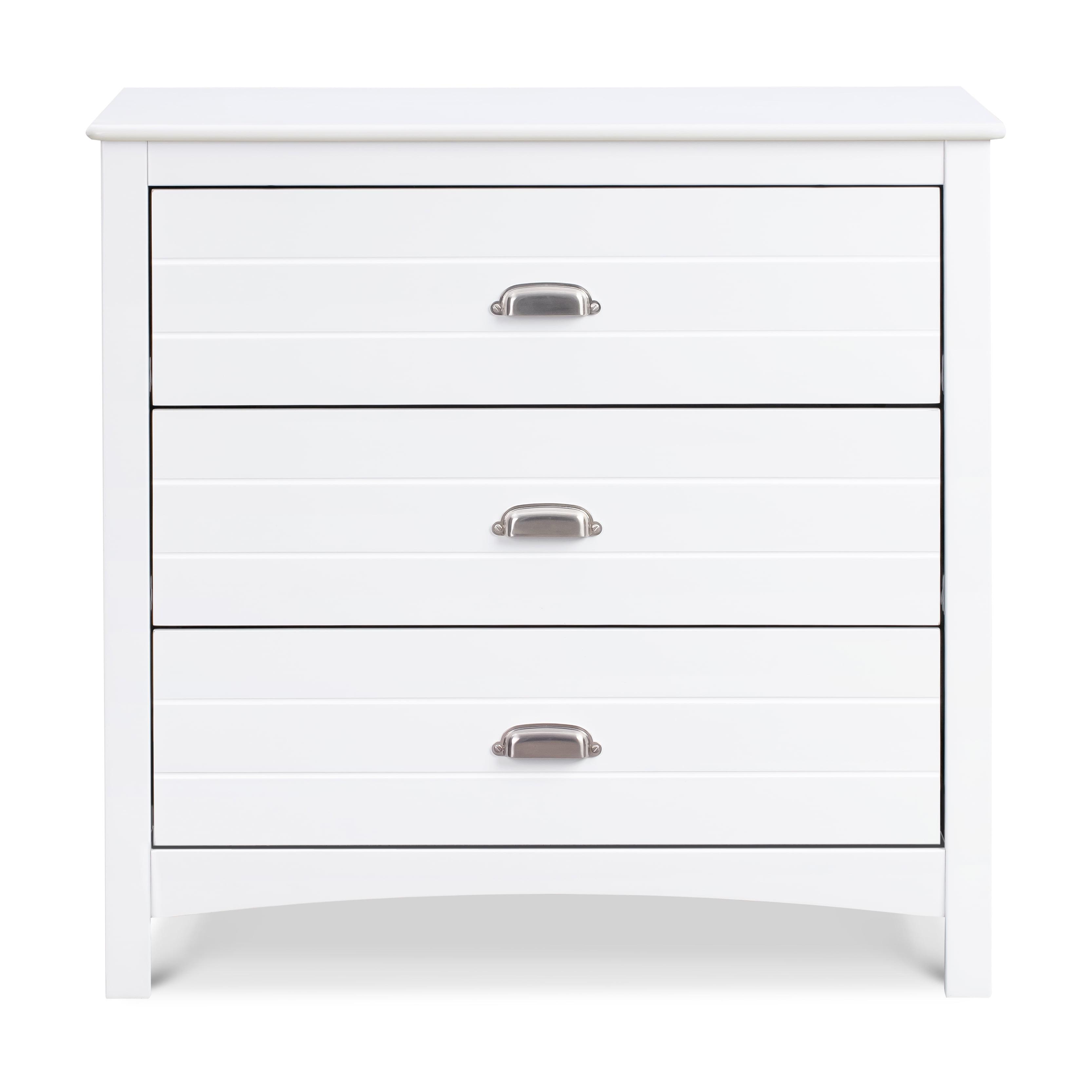 White Farmhouse Shiplap 3-Drawer Nursery Dresser