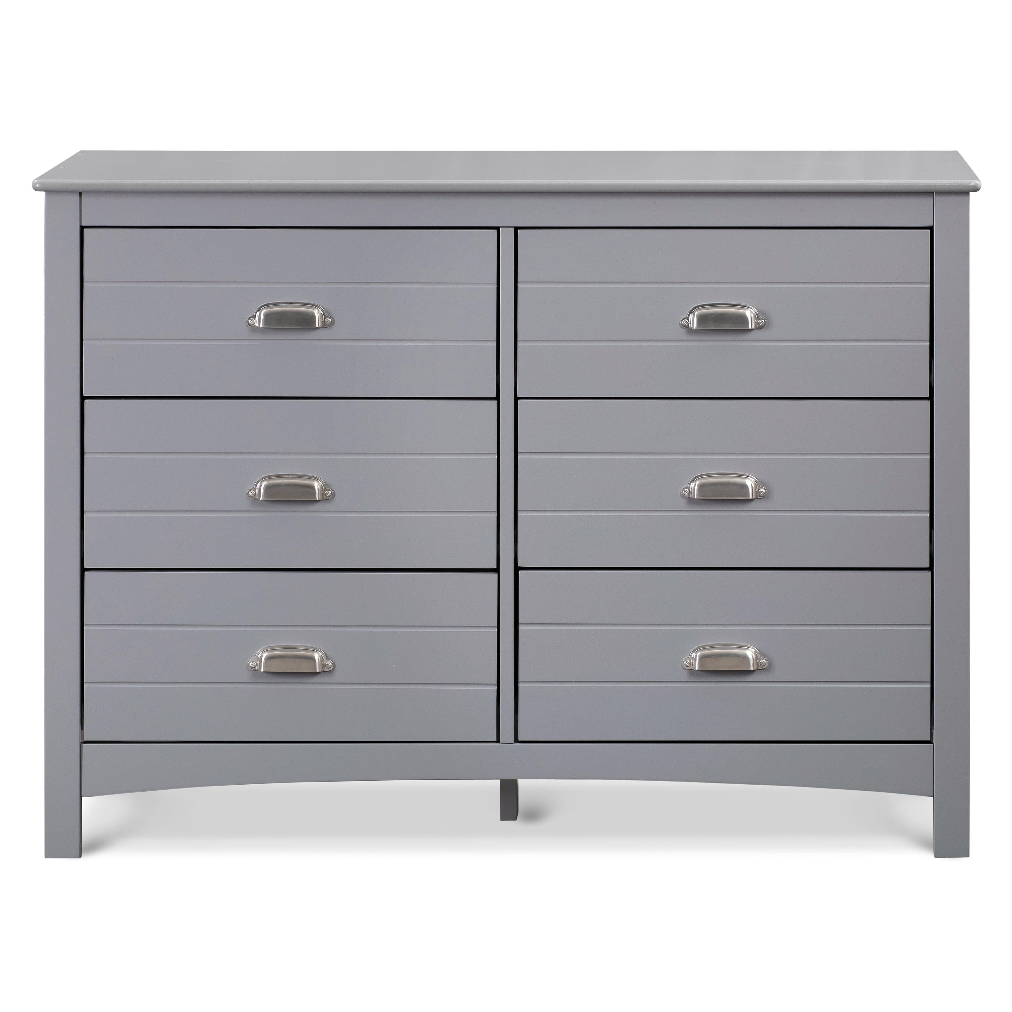 Gray Farmhouse 6-Drawer Double Dresser