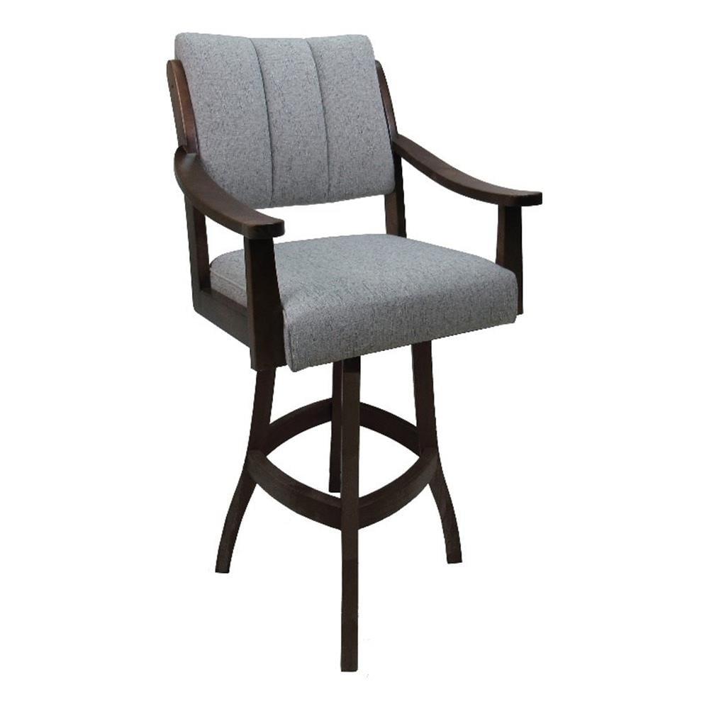 Swivel Upholstered Counter Stool with Solid Wood Frame