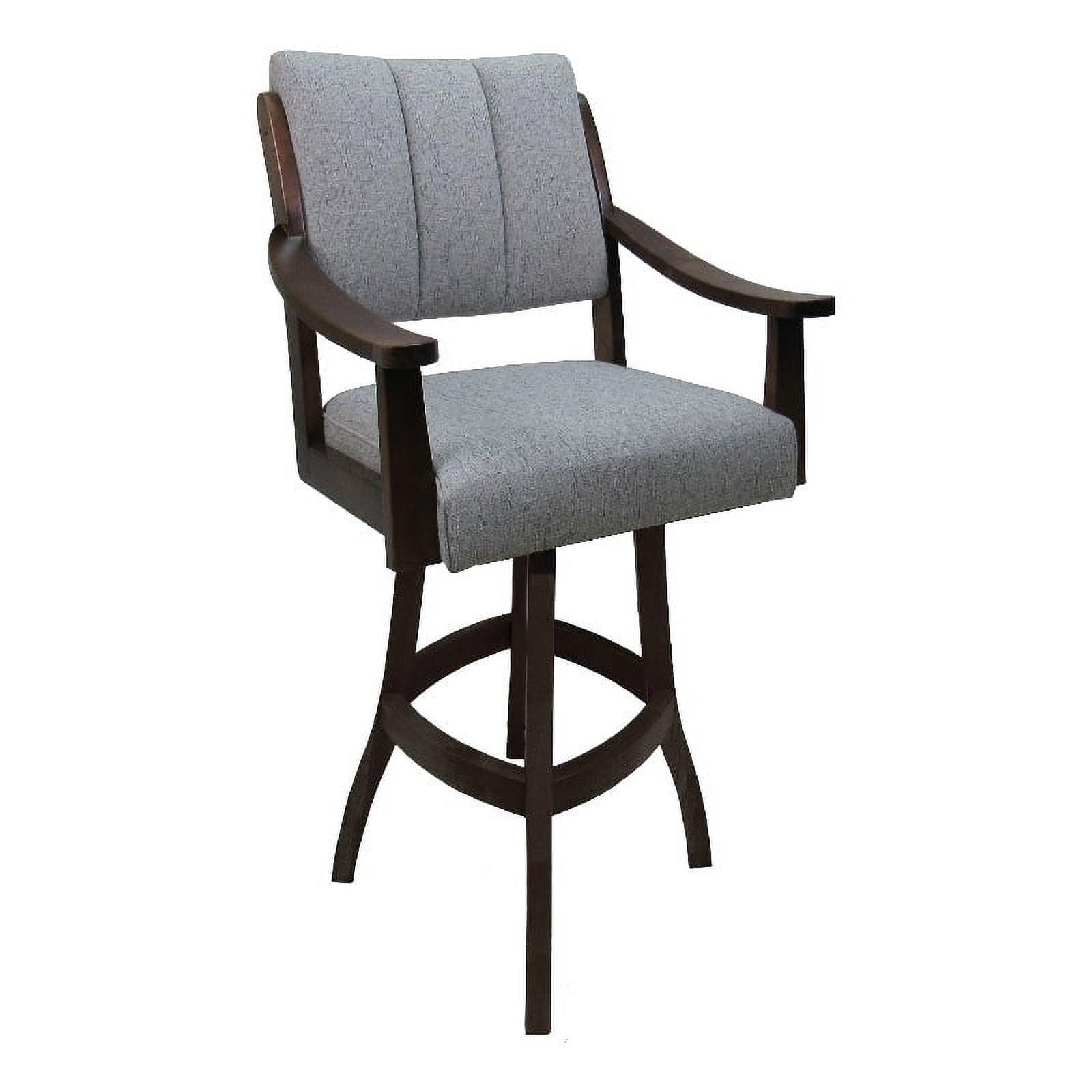 Hemsath Slate Swivel Solid Wood 30'' Bar Stool with Upholstered Seat