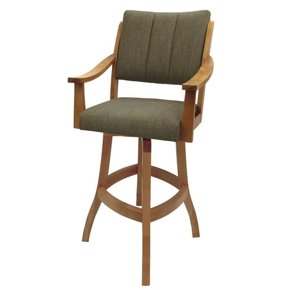 Casa Basin Beige 26" Swivel Solid Wood Counter Bar Stool