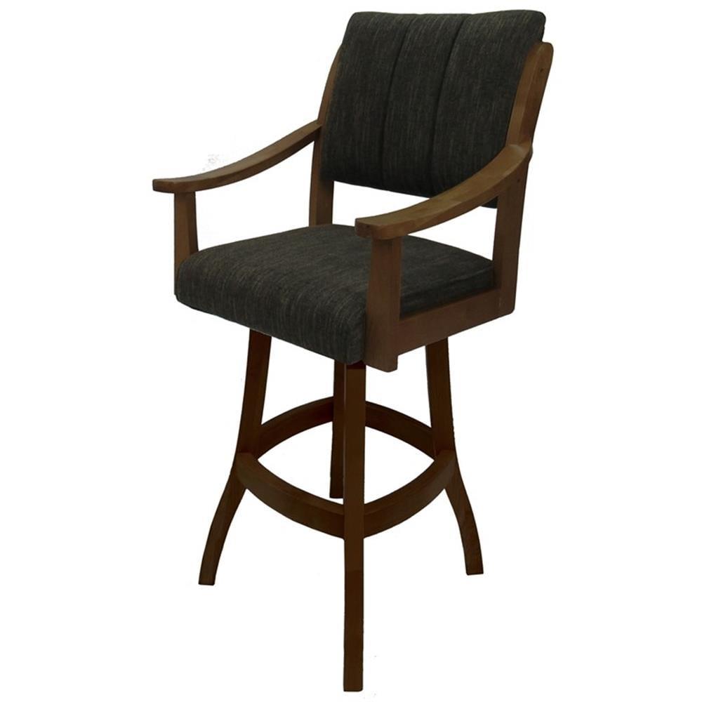 Casa Swivel Upholstered Counter Stool with Solid Wood Frame