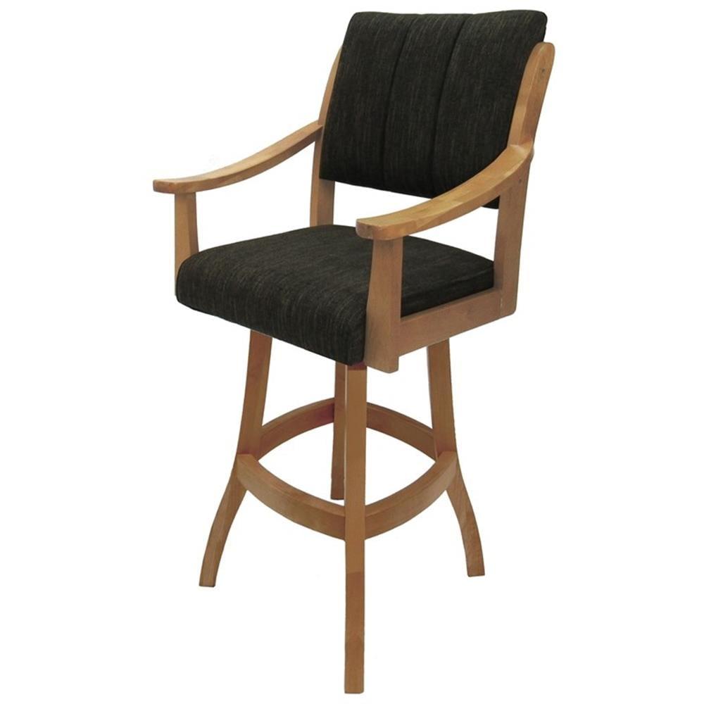 Casa Swivel Upholstered Counter Stool with Solid Wood Frame