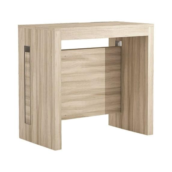 Casabianca Furniture Erika Console In Light Oak Wood Grain Melamine.
