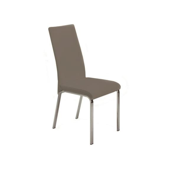 Casabianca Furniture Modern Loto Leather Italian Dining Chair in Gray