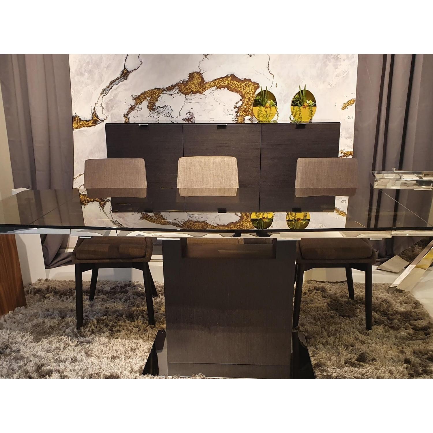 Casabianca Modern Vizzione Engineered Wood Buffet-Server in Dark Gray Oak