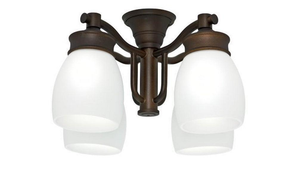 Maiden Bronze Outdoor Ceiling Fan Light Kit with Cased White Glass