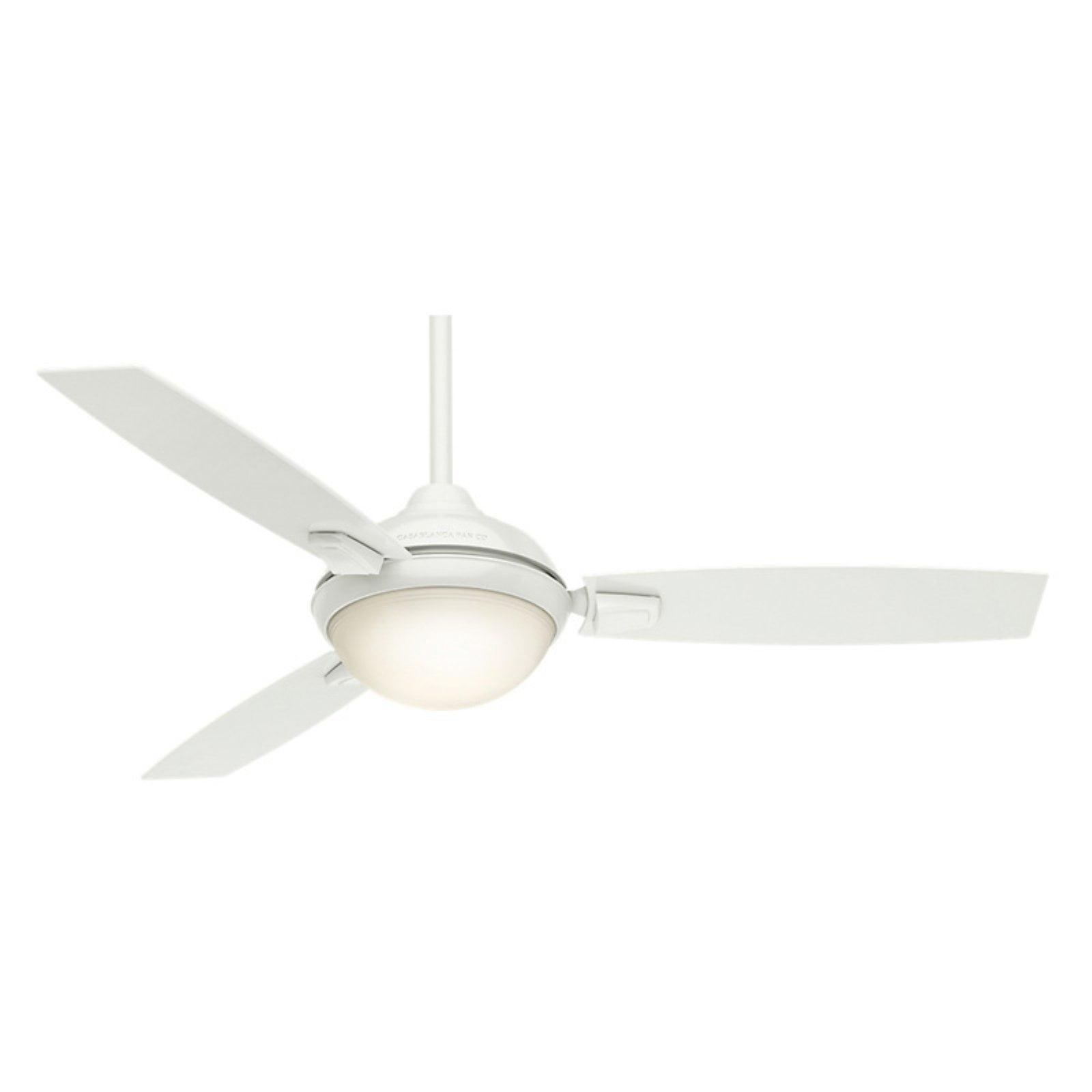 Verse 54" Fresh White Low Profile Outdoor Ceiling Fan with LED Light