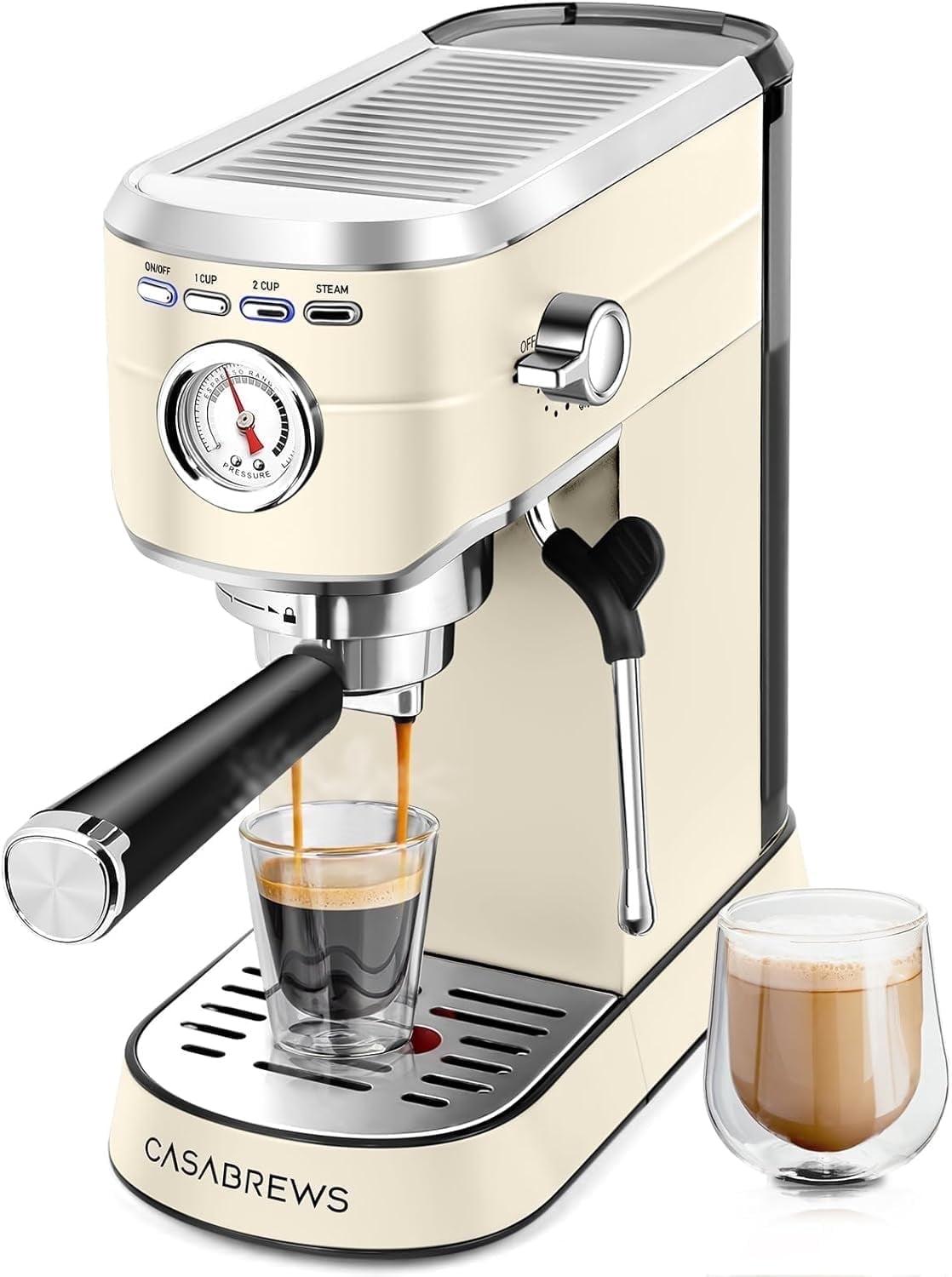 Casabrews CASABREWS CM5418 20 Bar Espresso Machine Coffee Maker W/ Powerful Steam Wand Stainless Steel