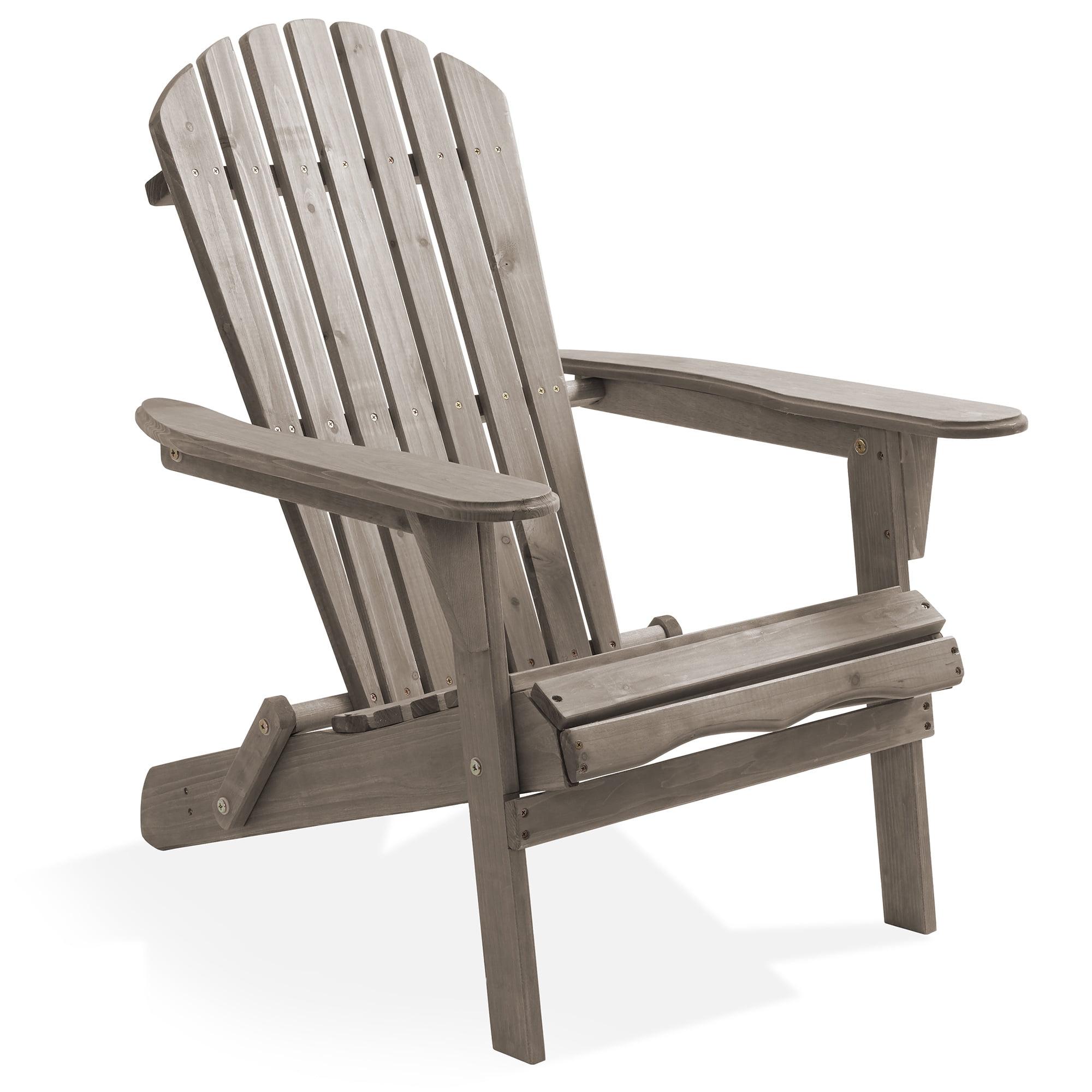 Casafield Folding Wooden Adirondack Chair, Pre-Assembled Backrest