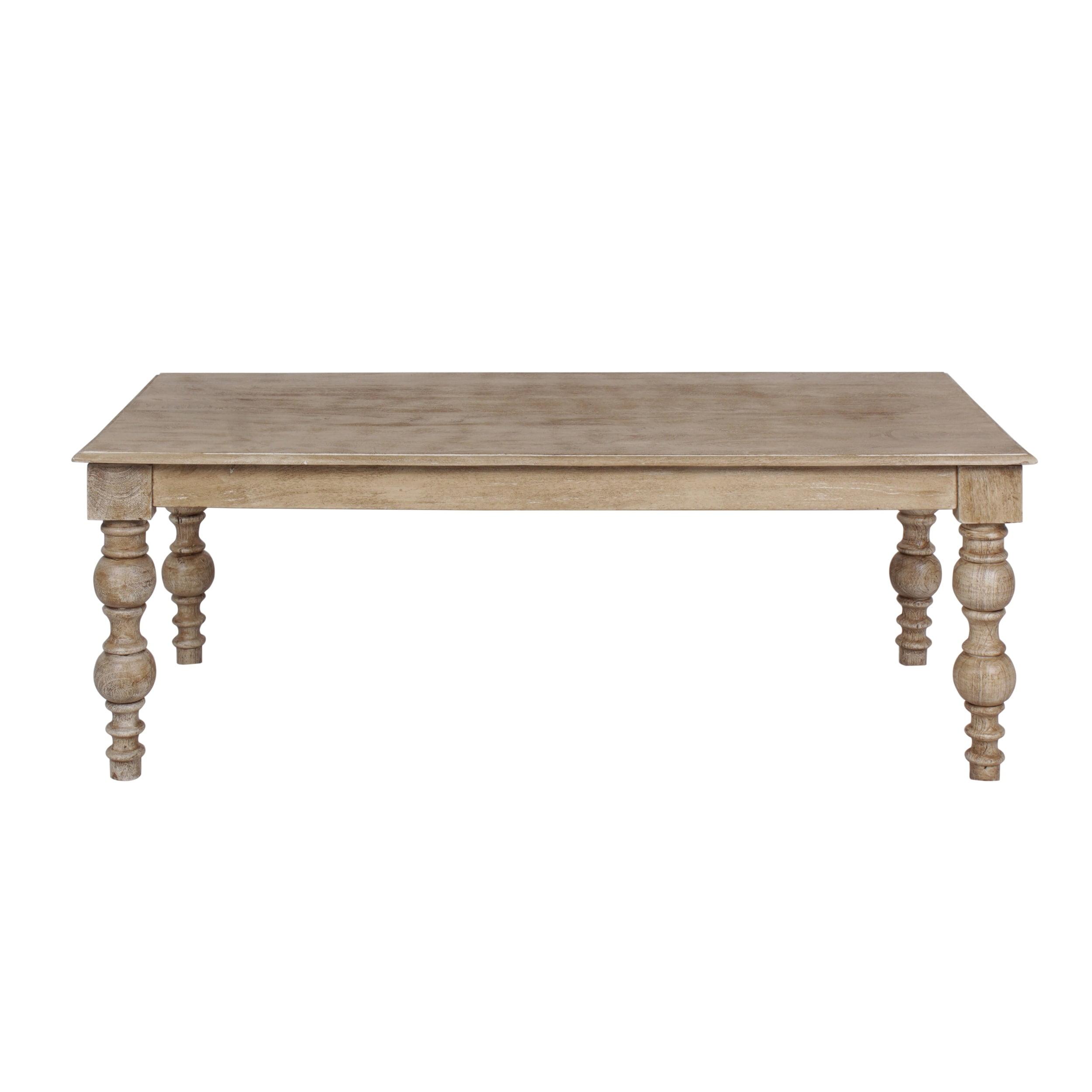 Casartis Living Farmhouse Solid Mango Wood Coffee Table, Natural
